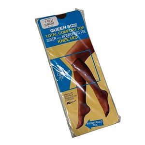 NEW NOS Vintage Total Comfort Top Sheer Knee Hi's